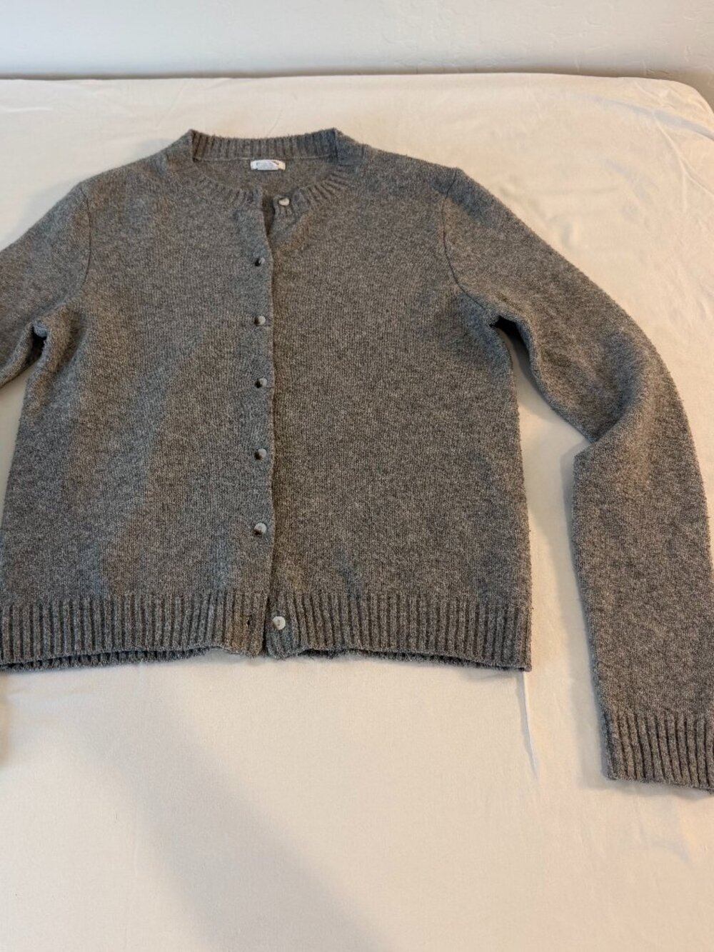 Kimchi Blue Gray Soft Knit Button Front Cardigan Sweater Womens XS Cropped
